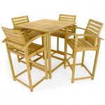 Monaco Teak Bar Table Set for 4