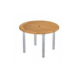 The 5ft Gemini Aluminum and Teak Table combines stability with style. All our teak tables come with a 60 Day Money Back Guarantee.