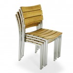The Venezia Outdoor Stacking Chair is a stylish combination of Teak Wood and Stainless Steel. This outdoor stacking chair is made with the same quality that was rated BEST OVERALL by the Wall Street Journal.