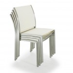 The Gemini Outdoor Stacking Chair is a unique combination of Stainless Steel, Teakwood, and state of the art White Texilene. Making this outdoor stacking chair durable, comfortable, and fashionable.