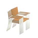 The Elle Teak Stacking Armchair with Stainless Steel combines strength and beauty in the form of Certified Teakwood and Stainless Steel. All Westminster Teak stacking armchairs come with a 60 Day Money Back Guarantee.