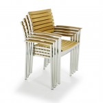 The Vogue Stainless Steel and Teak Stacking Armchair is both fashionable and comfortable. When space is limited these Teak Stacking Armchairs are just what you need. All Westminster Teak furniture comes with a 60 Day Money Back Guarantee.