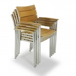 The Venezia Teak Stacking Armchair is made with a stylish combination of Stainless Steel and Certified Teak Wood. All Westminster Teak stacking armchairs come with a 60 Day Money Back Guarantee.