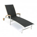 The Gemini SS Outdoor Lounge Chair is a unique combination of Stainless Steel, Teakwood, and state of the art Black Texilene. Making this outdoor lounge chair durable, comfortable, and fashionable.