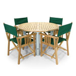 This Westminster Teak Patio Furniture Set features our 4ft Gemini Table and Baruda Director Chairs. All our teak patio furniture comes with a 60 Day Money Back Guarantee.