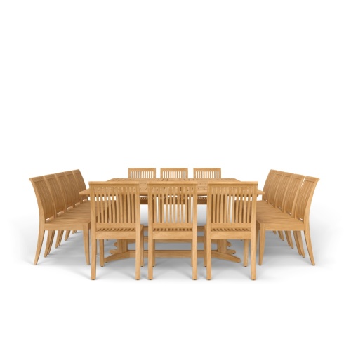 Large Teak Dining Set for 16 People Westminster Teak Outdoor Furniture