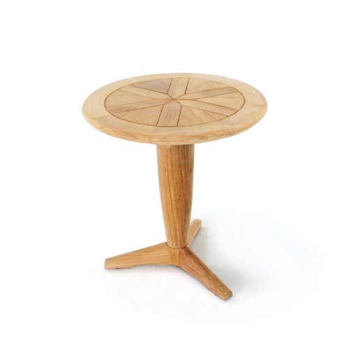 14815 saloma teak side table aerial view on white background
