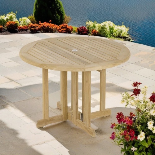 Barbuda Round Drop Leaf Dining Table, 4 Foot Round Table Top