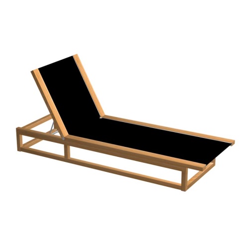 16771FRM Maya Lounger Teak Frame only side angled view on white background
