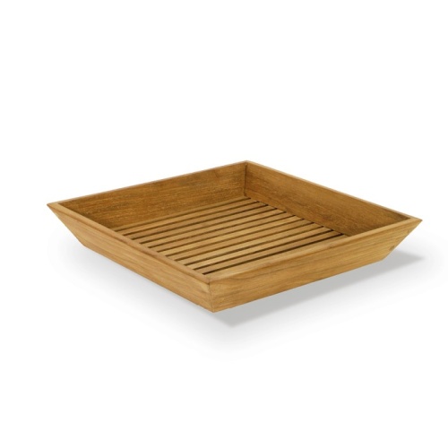 17420 Pacifica teak Vanity Tray angled view on white background