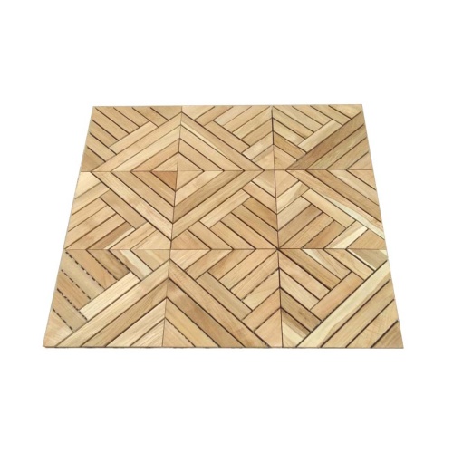 18046 Teak Diamond H Type Floor Tiles 1 Carton measuring 10 sq ft angled view on white background