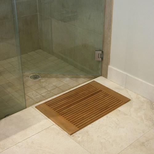 teak wood shower mats