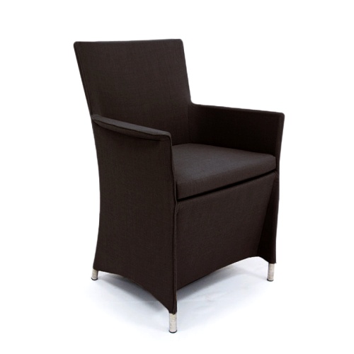 29003TB Apollo Chair in tobacco textilene sling fabric angled front view on white background
