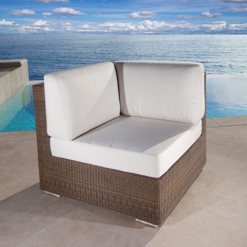 31002 malaga synthetic wicker deep seating corner sectional two back cushions and one corner seat cushion on pool deck with pool and ocean background