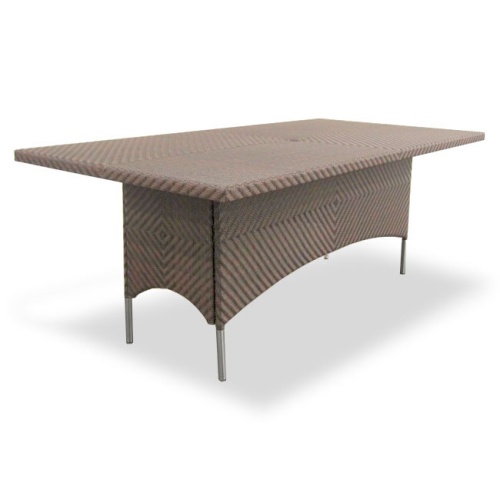 32001SG Valencia Rectangular Wicker Seagrass Table angled view on white background