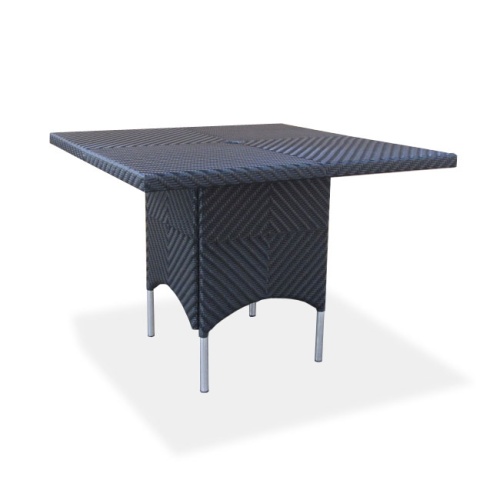 32002BK Valencia 40 inch Square Wicker Table angled on white background