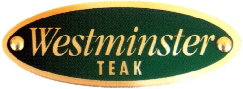 40001 Westminster Teak logo replacement plate on white background