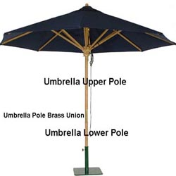 40007 Replacement Teak Upper Pole for Market Umbrella on white background