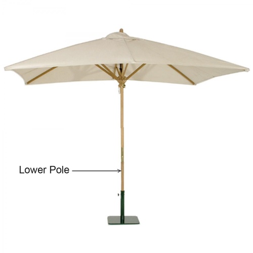 40030 Replacement Teak Umbrella Lower Pole for our rectangular teak market umbrella on white background