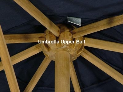 40035 Replacement teak Umbrella Upper Arm Ball for our 10 foot market umbrella on white background