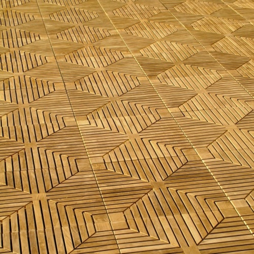 70410 diamond teak floor tiles five cartons covers fifty square feet assembled together 