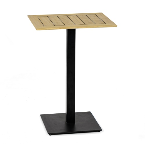 70678 Vogue Bar Table Set showing 24 x 30 inch teak table top and black base on white background
