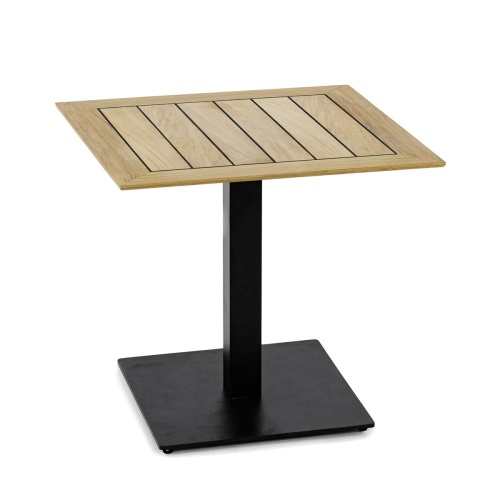 Teak Vogue 24 x 30 Table Top and Black Base Set on white background