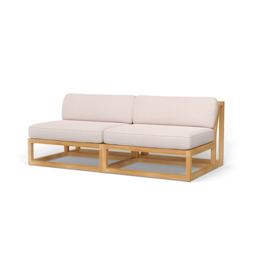 70821 Maya Armless Love Seat showing 2 Maya Slipper Chairs in front view on white background