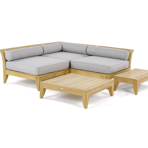 grade a teak sectionals with large cushions on sale