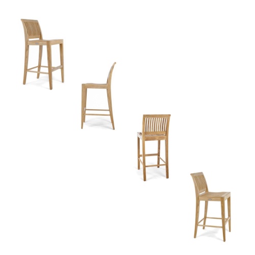 70900 Laguna Side Barstool Set of 4 showing side views and back views on white background