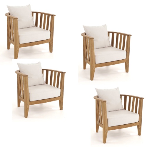 70909 Kafelonia club chair set of 4 with optional cushions on white background
