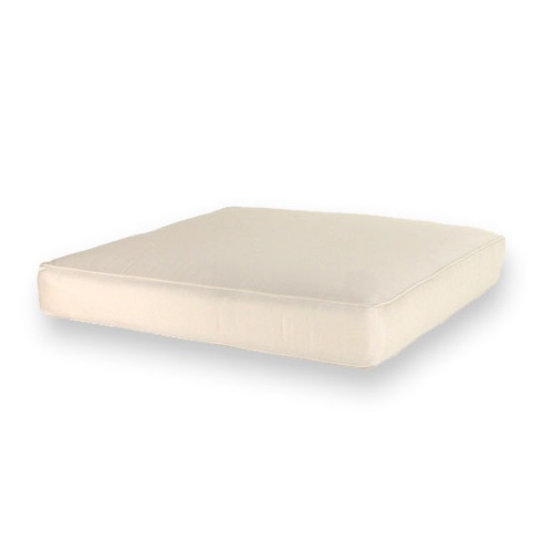 72344LM Maya Ottoman Cushion in Liso Marfil side view on white background