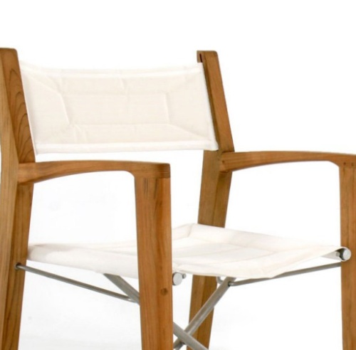  72915MTO Odyssey Chair Fabric for Odyssey teak 2015 chair side angled view on white background