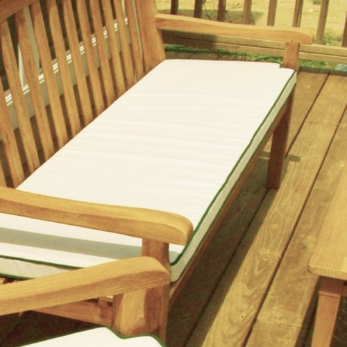 74103 Glen Tuff Bench Cushion for teak 5 foot bench on wooden deck 