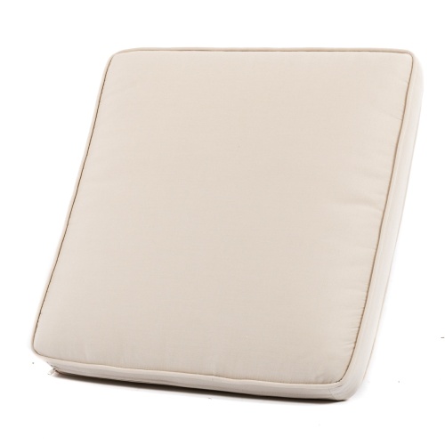 78607LM Adirondack Footstool Cushion angled in Liso Marfil angled view of cushion top on white background