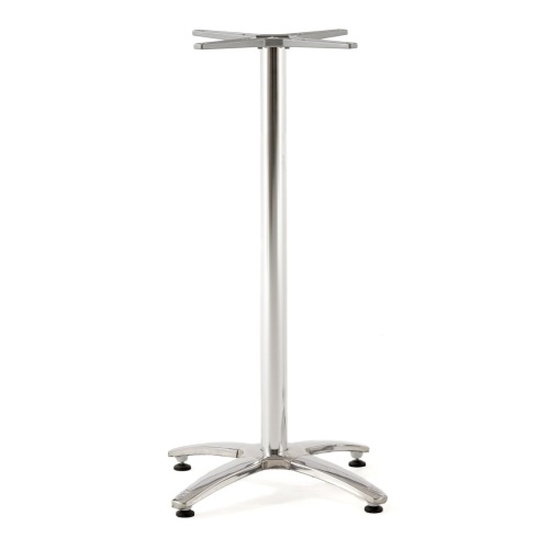 BRADLEY4BH Stainless Steel high bar table base side view on white background 
