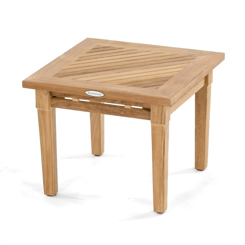 14125 Brighton Teak Side Table angled aerial view on a white background