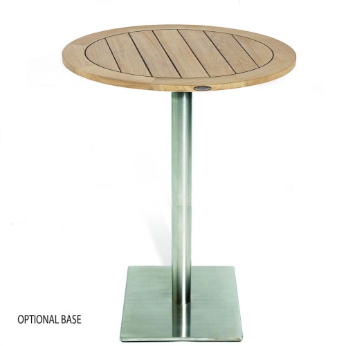 15852 Vogue 30 inch Round Table Top with optional Stainless Steel Base on white background