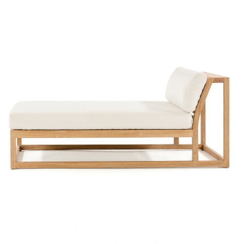 16800DP Maya teak Chaise Daybed with canvas colored cushion side view on white background