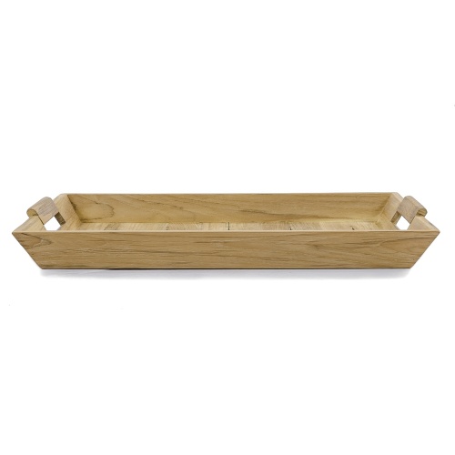 17440TO Butler teak Serving Tray angled view on white background