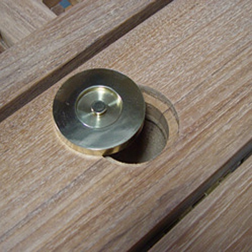 Brass Umbrella Table Plug Westminster Teak