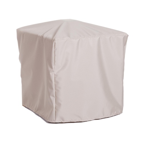 grey square dining set cover angled view on white background