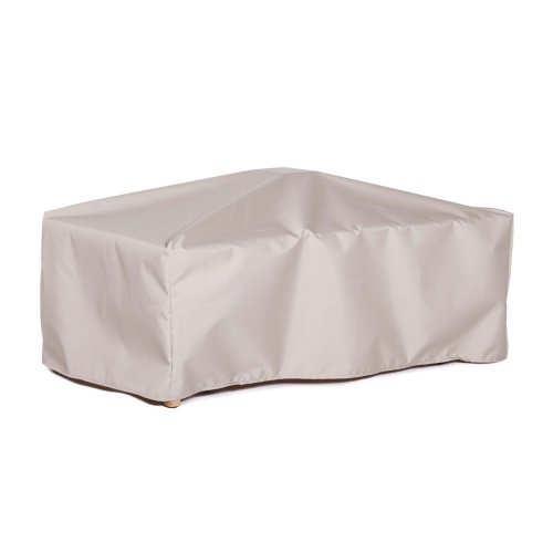 65978CL Laguna Table Cover for 15978 Laguna teak table in closed position side angled view on white background 