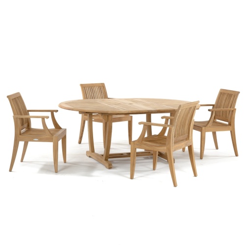 70305 Martinique 5 piece Dining Set angled view with table in closed form on white background