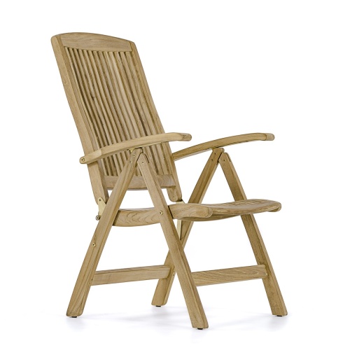 70785 Barbuda teak Reclining Chair side angled view on white background