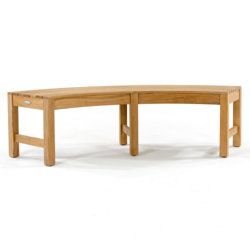 70863 Buckingham teak backless bench front view on white background