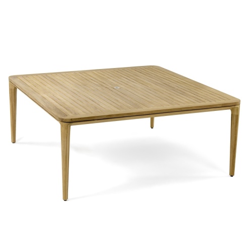 70866 Veranda 6 foot Square Teak Dining Table showing corner angled view on white background