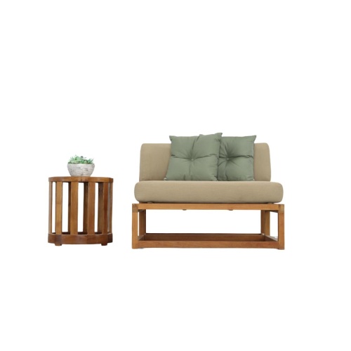 image of 70918 Maya Slipper Chair and Kafelonia Side Table Set showing maya slipper chair on right and Kafelonia Side table on left on white background