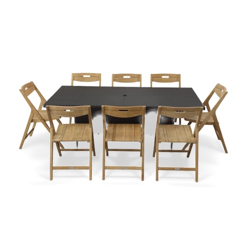 image of 70922 Surf Valencia Dining Set for 8 side view on white background