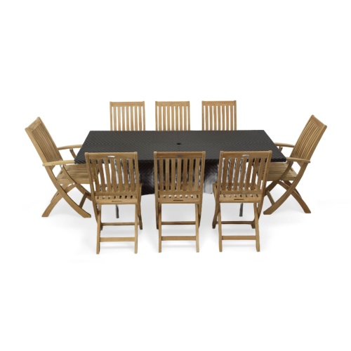 70923 Valencia Barbuda 9 piece Dining Set side view on white background